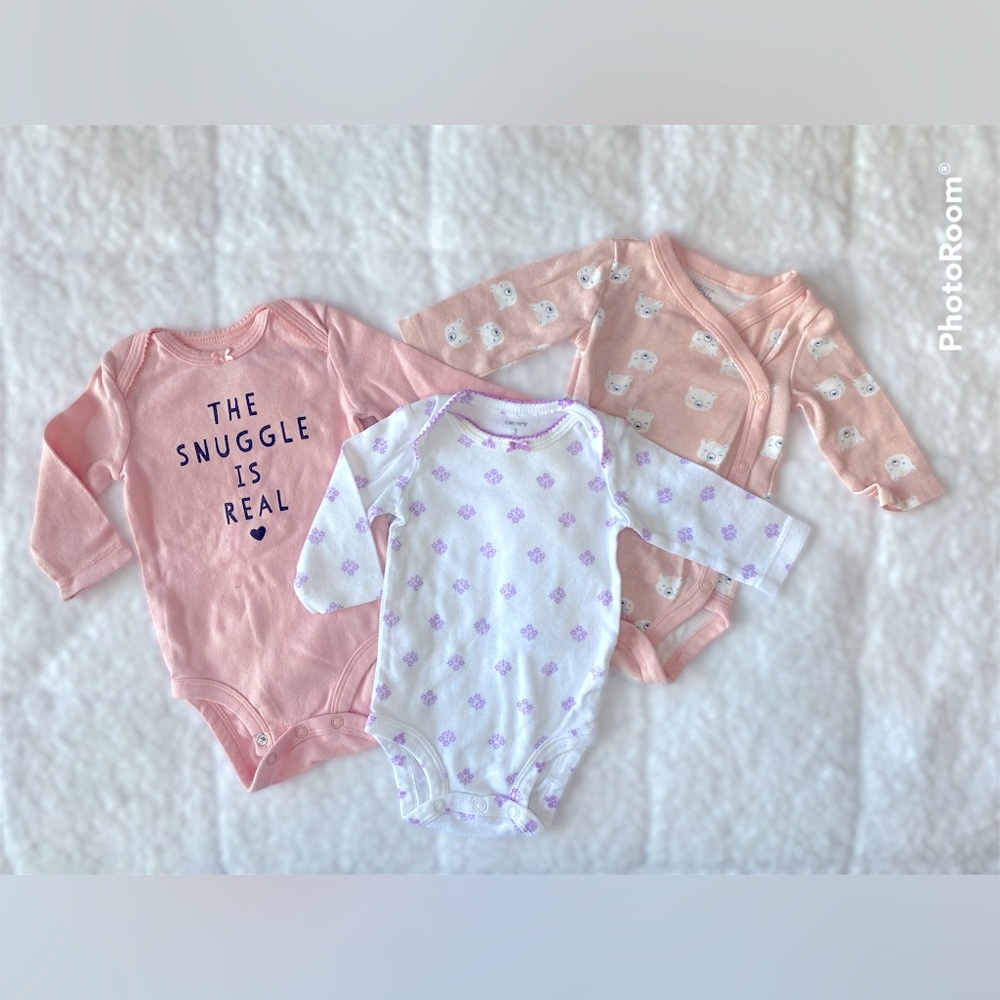 Carter’s 3 month Long Sleeve Onsies - 3 piece